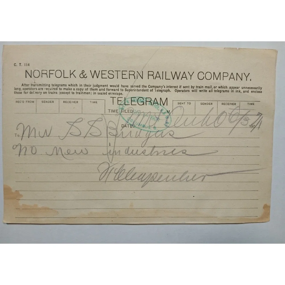 Antique 1901 Norfolk & Western Railway Letter  Lucasville Ohio Station  Lot Of 3
